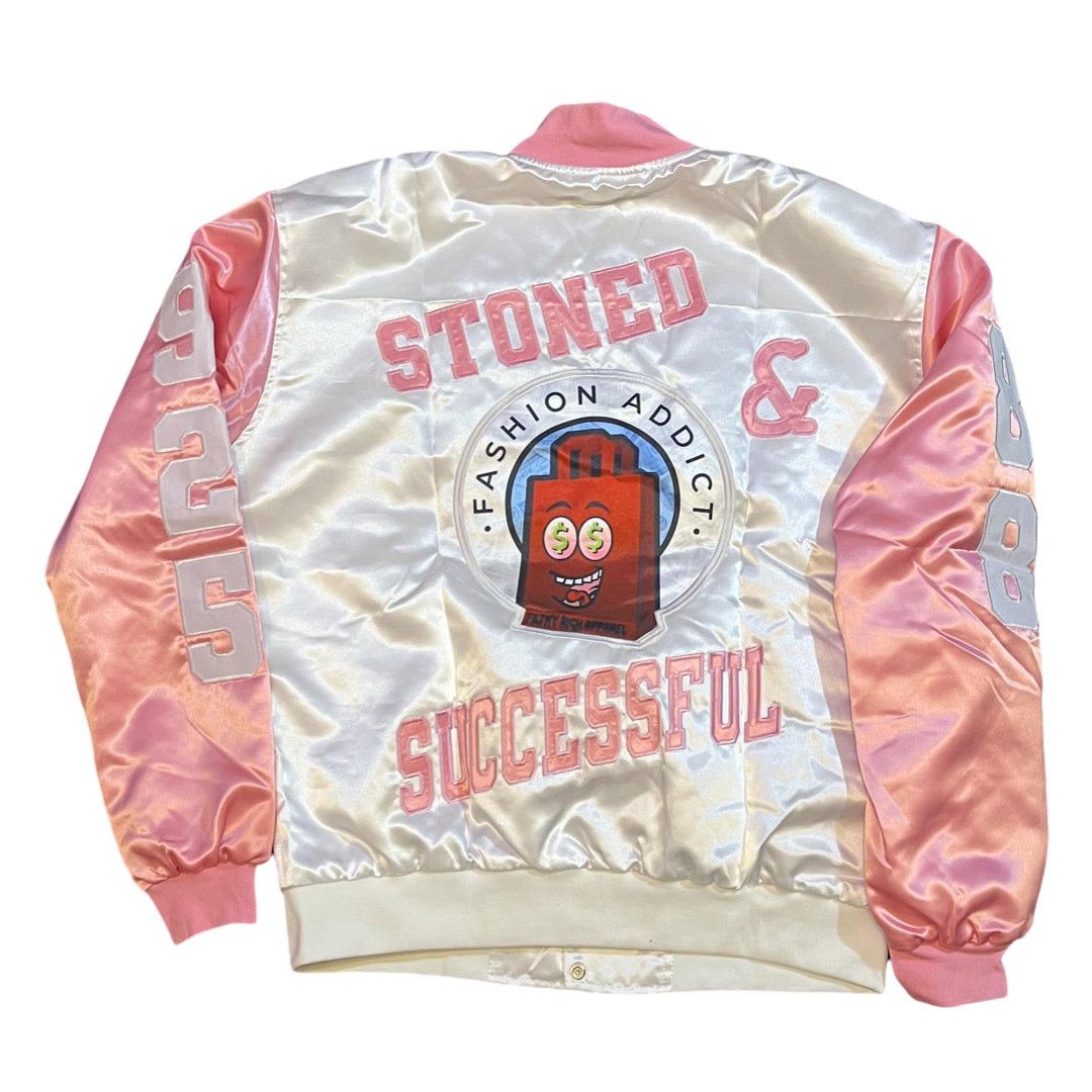 "Stoned and Successful" Pink Bomber Jacket