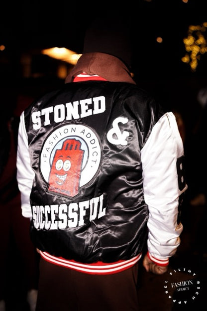 "Stoned and Successful " Black Bomber Jacket