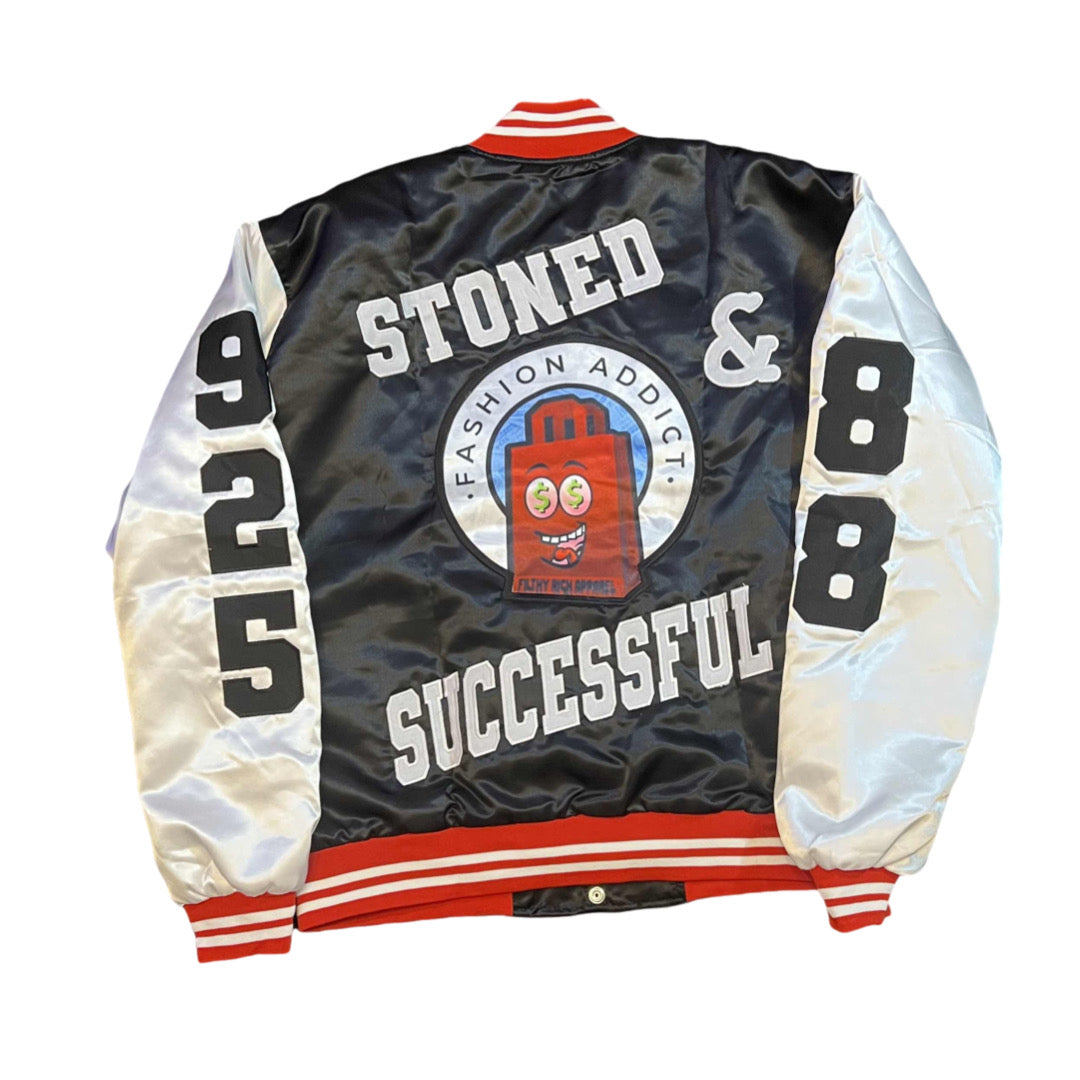 "Stoned and Successful " Black Bomber Jacket